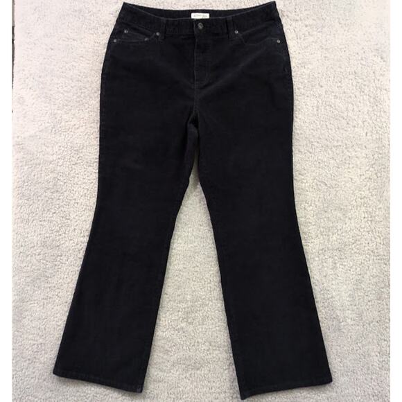 St. John's Bay Women's Corduroy Pants 14P Petite Bootcut Navy Blue Casual Fall - Picture 1 of 10